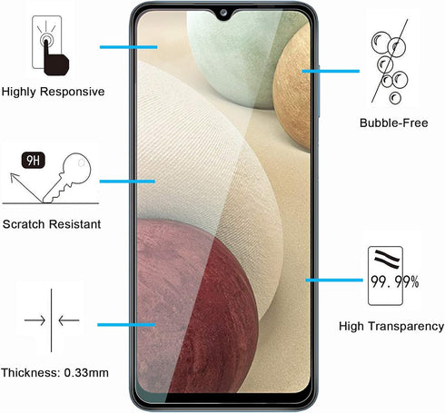 NEW'C [3 Pack Designed for Samsung Galaxy A12, Galaxy A02s Screen Protector Tempered Glass, Case Friendly Anti Scratch Bubble Free Ultra Resistant...