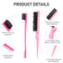 12 Pieces Hair Brush Set, Nylon Teasing Hair Brushes 3 Row Salon Teasing Brush, Double Sided Hair Edge Brush Smooth Comb Grooming, Rat Tail Combs ...