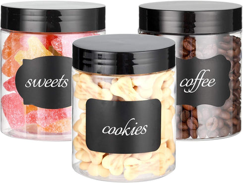 8 OZ Plastic Jars with Lids, 24 Pack Clear Plastic Slime Containers for Kitchen and Household Food Storage of Dry Goods, Creams and More, BPA Free...