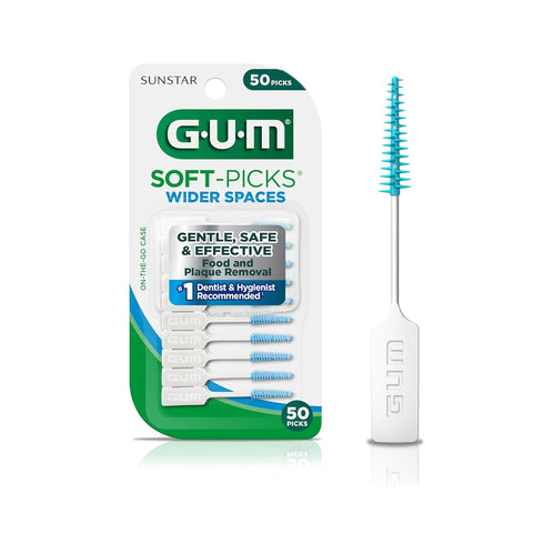 GUM Soft-Picks Wider Space, Easy to Use Dental Picks for Teeth Cleaning and Gum Health, with Convenient Carry Case, Dentist RecommendedDental Flos...