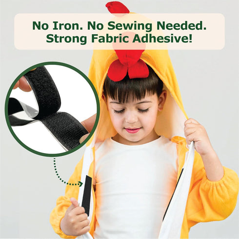 (26 FT x 1 Inch) Stick On for Fabric, No Sew Sticky Back Patches for Clothes, Curtains - Double Sided Hook and Loop Tape Strips with Adhesive for ...