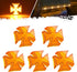 Partsam 5Pcs 2 inch Cross Amber 12 LED Side Marker Clearance Lights with 2 Bullet Plugs IP67 Waterproof for 12V-24V Trailer Truck RV Camper Surfac...