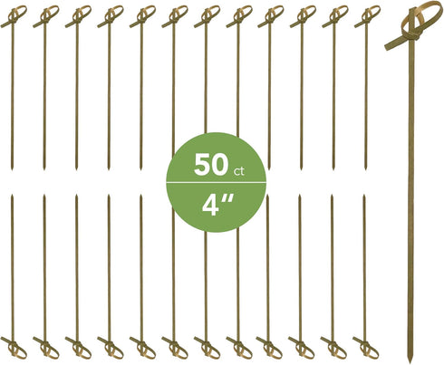 JapanBargain 1596 Fruit Appetizer Kabob BBQ Twisted End Knotted Bamboo Skewers, 50pcs, Natural...