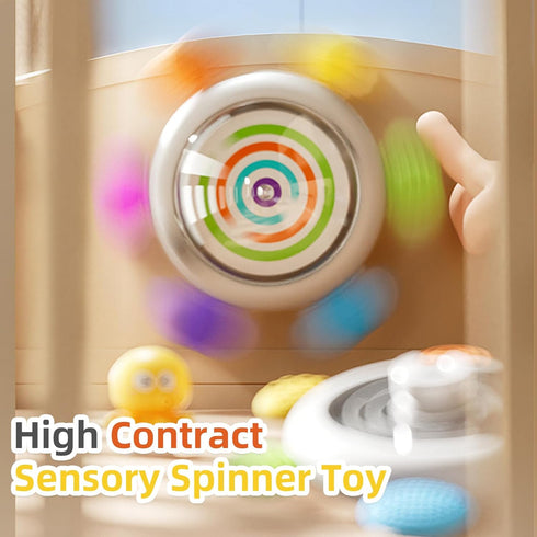 Sensory Suction Cup Spinning Top Mirror Toys, 3 in 1 Early Educational Baby Toy for 12 Months Toddler Travel Labyrinth Game, High Contrast Visual ...
