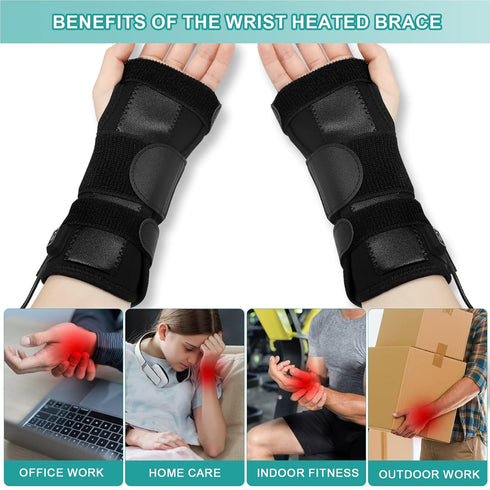 Wrist Thumb Brace Heating Pad for Arthritis and Carpal Tunnel Relief, De Quervain's Tenosynovitis, Tendonitis Wrist Hand Pain Relief - Left Right ...