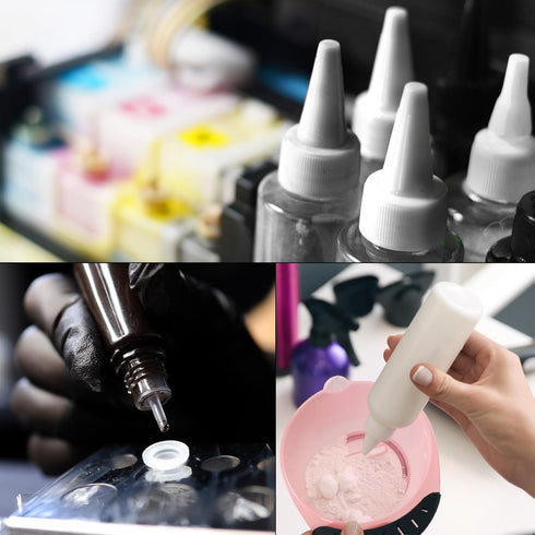 PATIKIL 24/410 Twist Bottle Caps, 15Pcs Plastic Ribbed Edge Squeeze Bottle Replacement Caps with Foam Gasket for Paint Lids Glue Dispensing Bottle...