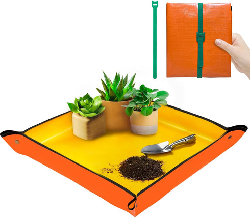 Plant Repotting Mat,Square Succulent Gardening Mat Waterproof Transplanting Mat for Indoor, Thickened Foldable Soil Change Mat and Potting Soil Me...