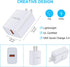Quick Charge 3.0 Fast Charger Block for Samsung Galaxy S24 Ultra S23 FE S22 S21 S20 S10e S9 A15 A25 A54 A14 A03s A10e A11 A21 A20 A51, Moto G Powe...