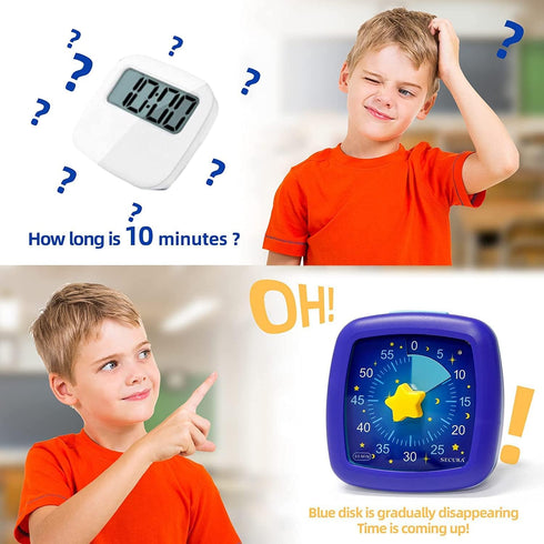 Secura 60-Minute Visual Timer, Silent Study Timer for Kids and Adults, Time Clocks, Time Management Countdown Timer for Teaching (Starry Sky)...