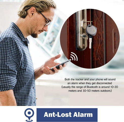 Focus Key Finder Smart Tracker Anti-Lost Alarm Item Locator Wireless for Key Phone Wallet Pet Bluetooth Tracking Device, Battery Can be Replaced (...