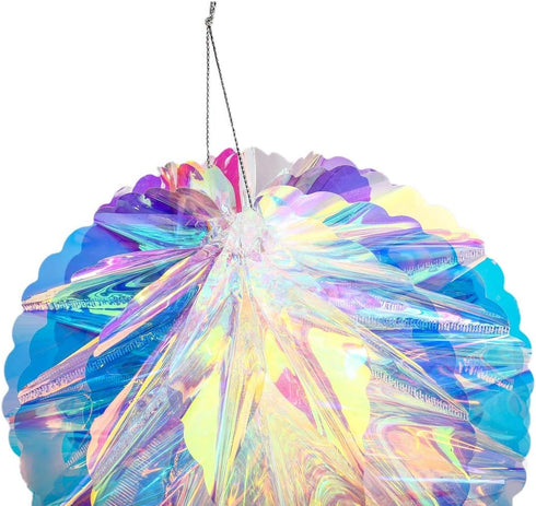 Hanging Decorations Iridescent Honeycomb Ball Foil Ceiling Hanging Flowers for Bridal Shower Wedding Birthday Frozen Theme Party Fairy Princess Ra...