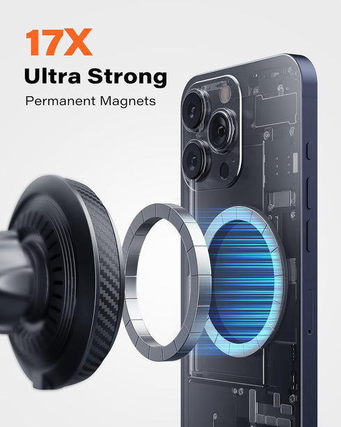 APPS2Car for MagSafe Car Charger Mount, 15W Wireless Car Charger Magnetic Car Phone Holder Mount Charger Dashboard Windshield Vent for iPhone 15/1...