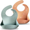Moonkie Silicone Baby Bibs Set Of 2 | BPA Free Waterproof | Soft Flexible Adjustable Silicone Bibs for Babies & Toddlers(Ether/Muted)...