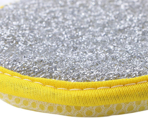 1pcs Durable Scrub Scouring Sponge Microfiber Scouring Scrubber Round Dish Washing Sponge Scrubber for Cleaning Dishes Pots,Random Color...