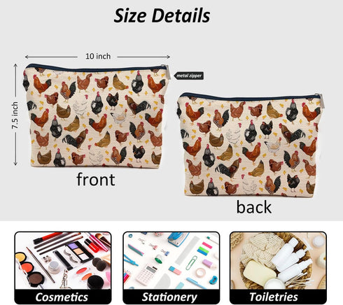 Chicken Bag,Chicken Gifts For Chicken Lovers,Chicken Makeup Make Up Bag Zipper Pouch Travel Toiletry Gifts For Women Chicken Lovers...