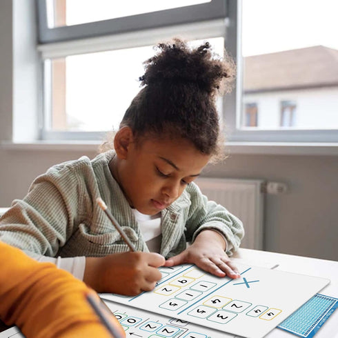 Set of Dry Erase Multiplication and Division Practice White Board, 8" x 12" 2-Digits Mathematics Board with a 4" x 2.5" Multiplication Chart Board...