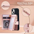 M-Plateau Foldable Phone Wallet?iPhone Card Holder Stick On with Flexible Zipper Coin Purse Multifunctional Kickstand Design, Fits 6.1 and Above L...