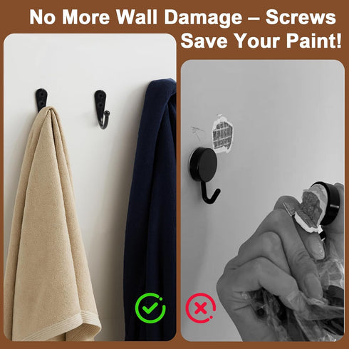 Wall Hooks for Hanging, 40 Pack Black Small Coat Hooks with 80 Screws, Heavy Duty Single Prong Wall Hooks for Keys, Cups,Towels,Bag and More...
