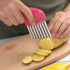 Luomorgo Stainless Steel Potato Crinkle Cutter Knife Carrot Wavy Knife French Fry Slicer Vegetable Wavy Chopper Knife, Pink...
