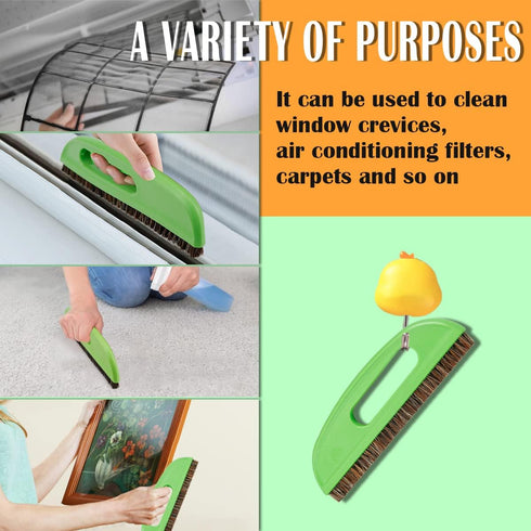 Horse Hair Wallpaper Brush, Two Rows of Short Hair Wallpaper Tools Multipurpose Wallpaper Smoothing Brush Hangable Wallpaper Construction Tools (G...
