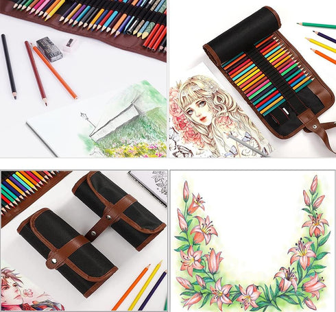 Sketch & Drawing Art Pencil Kit-50 Piece Set, Include 24 Color Pencil(For Adult Kid Coloring Books) & Graphite Charcoal-Pencil Etc., Art Supply Id...