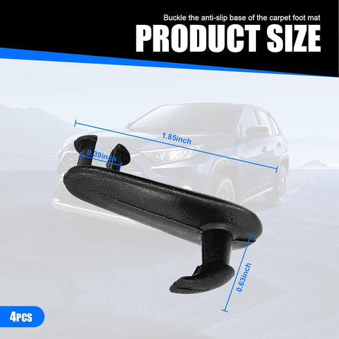 4 PCS Car Interior Carpet Floor Mat Fixing Buckle Kit, Anti-slip Base Fixing Hook Clip, Cargo Mat Stabilizing Fastener Replacement, Compatible wit...