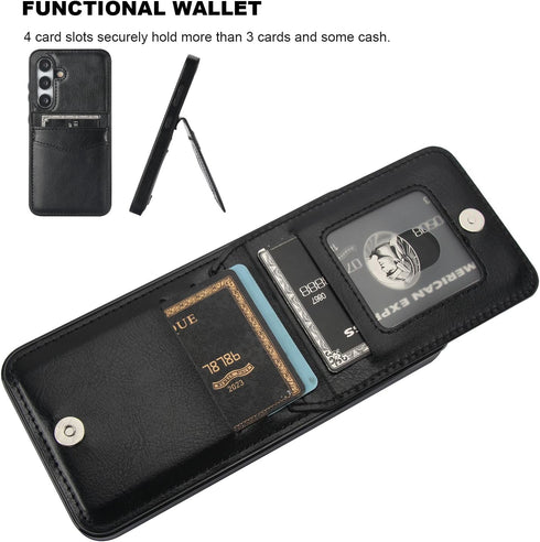 KIHUWEY for Samsung Galaxy S24 Case Wallet with Credit Card Holder, Flip Premium Leather Magnetic Clasp Kickstand Heavy Duty Protective Cover for ...