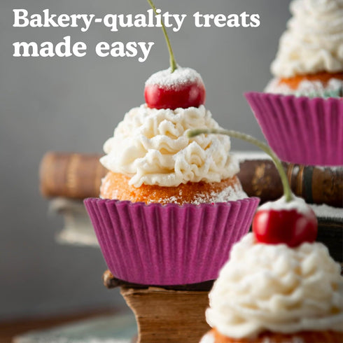 Regency Wraps Greaseproof Professional Grade Baking Cups, Pack of 40, Standard Liners, Purple Solid, for Cupcakes, Muffins, Candy, Non Stick...