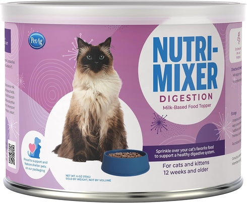 Pet-Ag Nutri-Mixer Digestive - 6 oz - Milk-Based Food Topper for Cats & Kittens 12 Weeks and Older - Easy to Digest...
