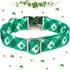 Maca Bates Clover Dog Collar Comfortable Soft St.Patrick's Day Dog Collar with Metal Buckle Adjustable for Small Medium Large Dog Lucky Clover Pet...