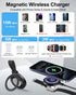 Meifigno Magnetic Wireless Charger (Plug to use), Fast Charging Pad with Kickstand, Mag Safe Wireless Charger with USB C Cable for iPhone 15/14/13...