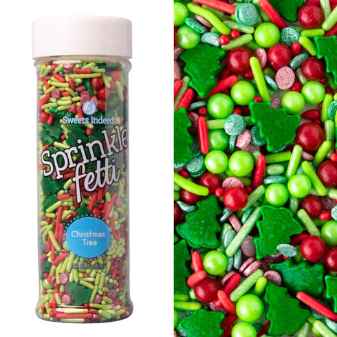 Sweets Indeed Sprinkles, Edible Sprinkle Mix, Perfect for Cake Decorations, Baking, Ice Cream, Cookies, Cupcake Topper, 4 ounces (Christmas)...