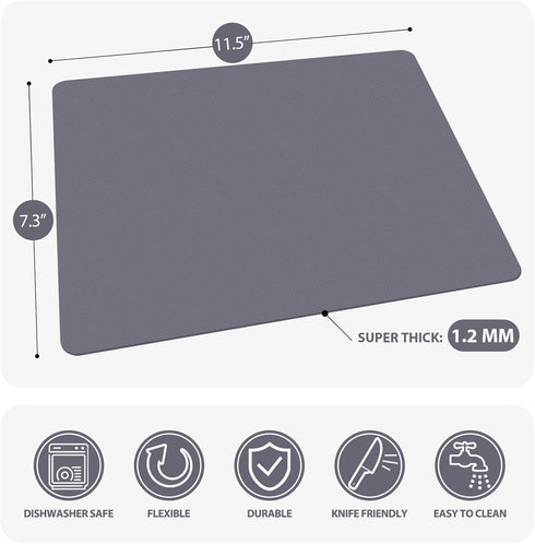 Plastic Cutting Boards for Kitchen, WK Small Flexible Cutting Board Set of 3, Non Slip Cutting Mats for Meat, BPA Free, Dishwasher Safe, Mini Size...