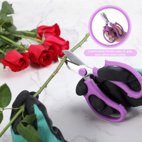 5 Pieces Rose Thorn Stripper Tool Kit Thorn and Leaf Stripping Tool with Garden Golves and Garden Scissor for Gardening Flower Arrangement...
