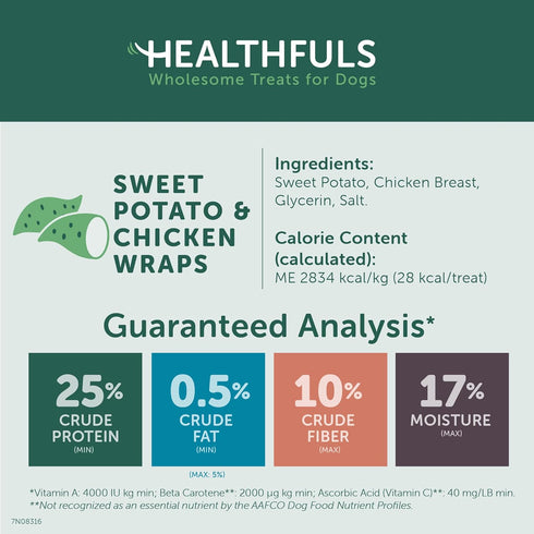 Chicken Wrapped Sweet Potato Dog Treats, 3.5oz...