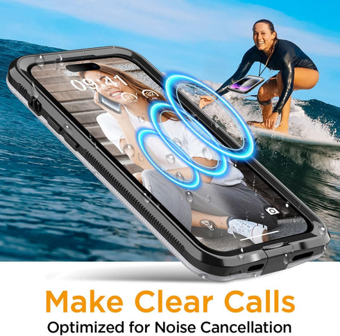AICase Self-Check Waterproof Phone Case for iPhone 13 Pro, Underwater Touchscreen Water Proof Dustproof Snowproof Diving Phone Case Built-in Scree...