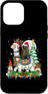 iPhone 14 Plus Santa Newfoundland Riding Reindeer Llama Xmas Colorful Case...