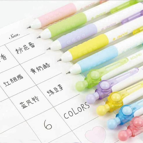 6 Pcs Black Ink Gel Pens Retractable Pens Cute Pens with RroBtation Ball 0.5mm Black Gel Pens Office School Pens Women Girls Boy Pens (Black ink -...