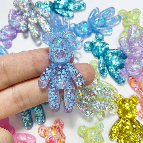 Daimay 20 Pieces 10 Colors Cute Bear Charm Pendants Cartoon Keychain Pendants Resin Gummy Candy Necklace Colorful for Earring Bracelet DIY Jewelry...