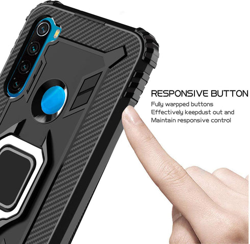 Avesfer for Xiaomi Redmi Note 8 Case with Screen Protector Tempered Glass Ring Holder 360 Degree Rotation Kickstand Shock Absorbing TPU Phone Cove...