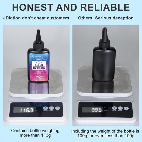 JDiction UV Resin, 300g High Gloss UV Resin Clear Solar Cure Sunlight Activated Glue Hard UV Resin Kit for Jewelry Making, Casting and Coating, DI...