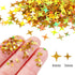 Four-Pointed Star Nail Art Glitter Sequins, 1Pack 3D Holographic Nail Art Glitter Flakes Laser Gold Thin Nail Art Sequins Star Acrylic Nails Suppl...