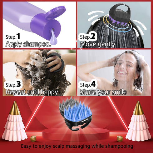 Cbiumpro 2-Pack Scalp Massager Shampoo Brush, Ultra Soft Silicone Scalp Scrubber Exfoliator Brush for Hair Growth & Dandruff Removal - 100% Fit Al...
