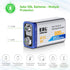 EBL 4-Pack 9V Batteries Li-ion 9 Volt Rechargeable Batteries with 9V Battery Charger...