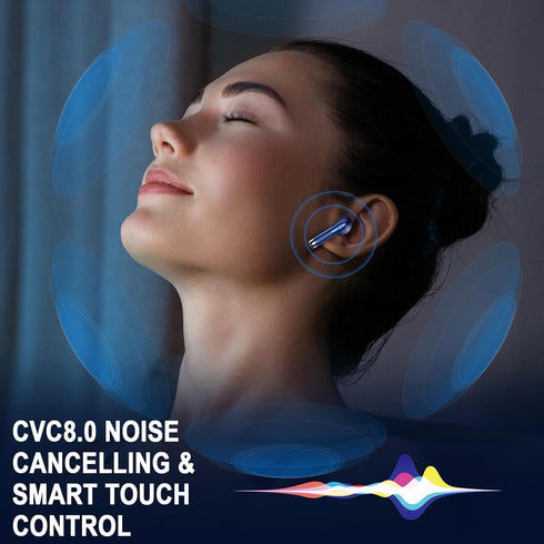 Bluetooth 5.3 Earbuds with LED Display, Bass Stereo, Noise Cancelling Mic, 40H Playback - Waterproof Sports Earphones for Android/iOS...