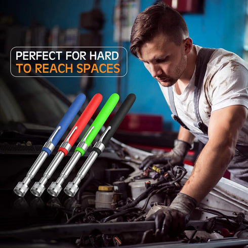 4 Pcs Telescoping Magnet Pickup Tool Extendable Magnetic Sticks Pick up Grab Tool for Men Practical Gifts for Dad, Husband, Father's Day, Valentin...