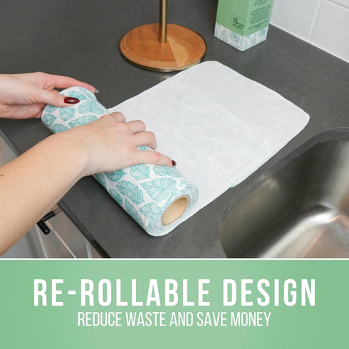 Reusable Paper Towels - Pack of Paperless & Washable Towels, 100% Cotton, Highly Absorbent and Built to Last, Kitchen Dish Cloth Alternative, (Rai...