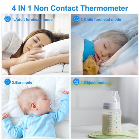 Medical Infrared Thermometer for Baby, Adults, Body Surface Space, Forehead and Ear Thermometer, Memory Function, 1 Second Measurement, Age Select...