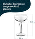 Libbey Capone Coupe Cocktail Glasses, Vintage Style, Diamond Cut Coupe Martini Glasses Set of 4, Traditional Cocktail Glass Set, Champagne Glasses...