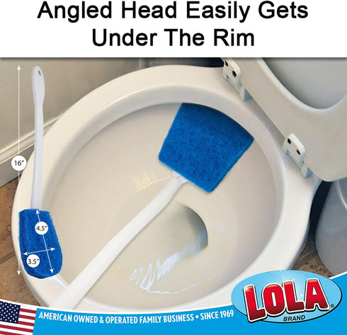 Lola Products Ring Remover Bath & Bowl Scrub | Crescent Shaped Gentle Scrubbing Pad | Eco-friendly & Non-Scratch | Angled Head With Elongated Hand...